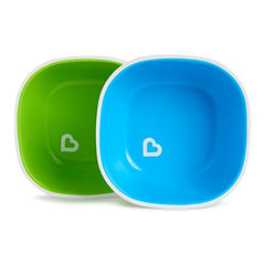 Munchkin Splash Toddler Divided Plate and Bowl Dining Set, Blue/Green, 4 Piece