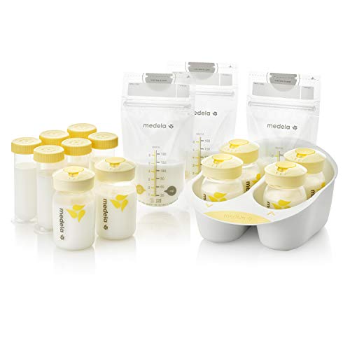 Medela Breast Milk Storage Solution Set, Breastfeeding Supplies & Containers, Breastmilk Organizer, Made Without BPA, Clear, 45 Piece Set