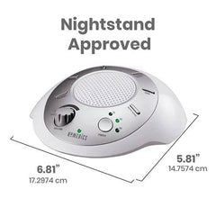 Homedics White Noise Sound Machine ▪ Silver ▪ Small Travel Sound Machine with 6 Relaxing Nature Sounds ▪ Portable Sound Therapy for Home, Office, Nursery ▪ Auto-Off Timer