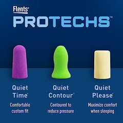 Flents Foam Ear Plugs, 25 Pair for Sleeping, Snoring, Loud Noise, Traveling, Concerts, Construction, & Studying, Contour to Ears, NRR 29, Beige, Made in the USA