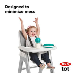 OXO Tot - Transitions Straw Cup - Spill-Proof No Mess - Transition from Bottle, Breast Feeding Sippy Cup - 9 oz - Gray