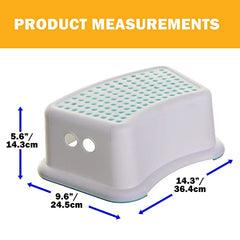 Dreambaby - Toddler Step Stool with Non Slip Base, Kids Step Stool for Bathroom, Potty Training and Kitchen - Aqua Dots