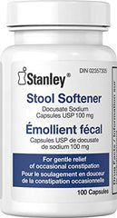 Stanley Pharmaceuticals Stool Softener, For Gentle Relief of Occasional Constipation, 100 Capsules