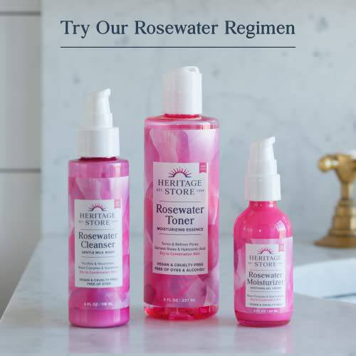 Heritage Store Rosewater, Refreshing Facial Mist for Glowing Skin