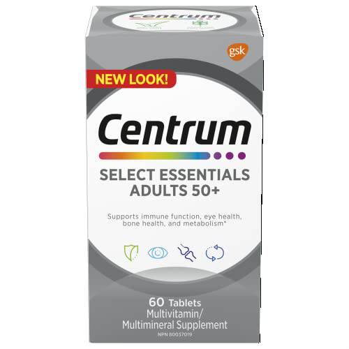 Centrum Select Essentials Adults 50+ Multivitamin and Multimineral Supplement Tablets, 60 Count - Zecoya