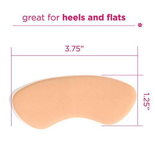 Foot Petals Women's Rounded Back Cushion Inserts Protectors, Comfortable Heel Grip for Pain Relief and Sizing, Khaki, One