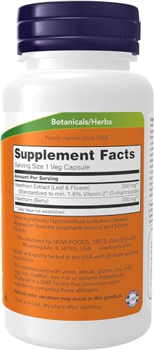 NOW Supplements Hawthorn Extract 300mg Capsules, 90 Count