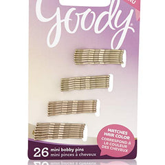 Goody Hair Bobby Pins - Black 26 Piece Small Value Pack, for Women and Kids