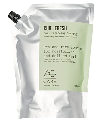 AG Care Curl Fresh Hydrating Shampoo with Pea & Rice Amino Acids - Curl Shampoo to Cleanse Scalp and Retain Moisture for Healthy, Defined Curls, 33.8 Fl Oz Bottle