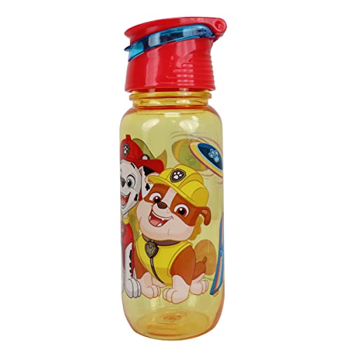 Danawares Paw Patrol Flat Top Water Bottle for Kids, Storage Capacity 450ml, Lightweight, Leak-proof and Portable