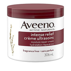 Aveeno Body Cream, Intense Relief and Moisture Repair for Dry and Itchy Skin, Unscented Moisturizer, 306 mL