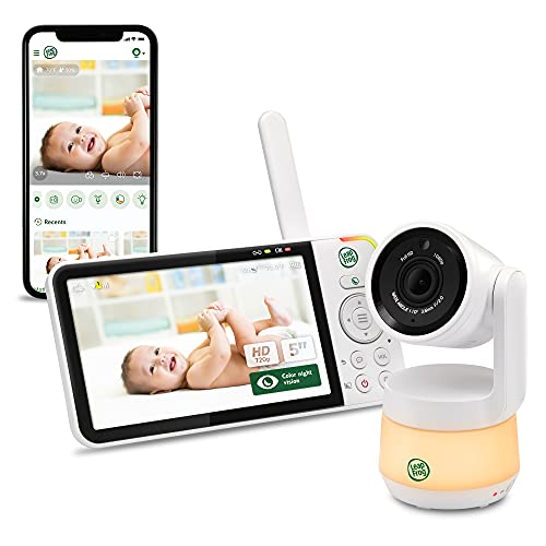 LeapFrog LF925HD 1080p WiFi Remote Access 360 Degree Pan & Tilt Video Baby Monitor with 5” High Definition 720p Display, Night Light, Color Night Vision (White), One Size