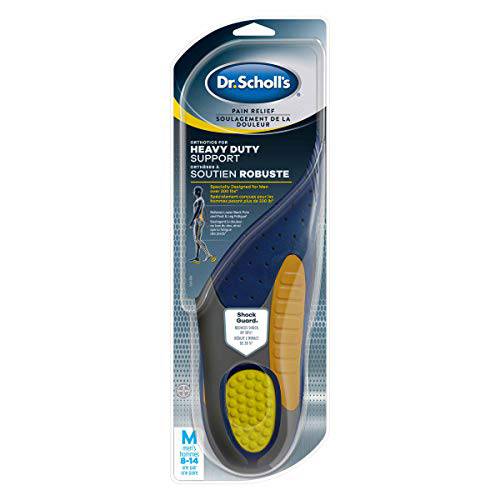 Dr. Scholl's HEAVY DUTY SUPPORT Pain Relief Orthotics. Designed for Men over 200lbs with Technology to Distribute Weight and Absorb Shock with Every Step (for Men's 8-14)