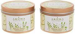 Aroma Naturals Tin Candle with Patchouli and Frankincense Essential Oil Natural Soy Scented, Meditation, 2 Count