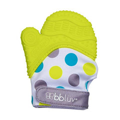 bblüv - Glüv – Food Grade Silicone Baby Teething Mitt with Opposable Thumb, Baby Teether with Stimulating Pattern for Self Soothing (Lime)