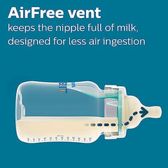 Philips Avent Anti-colic Baby Bottle with AirFree Vent Newborn Gift Set With Snuggle, Clear, SCD306/10