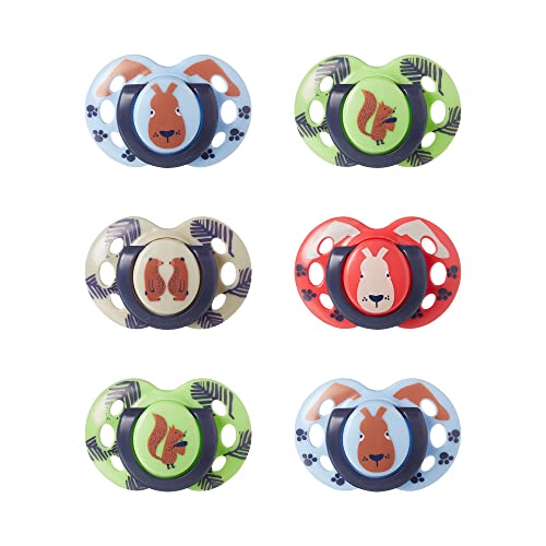 Tommee Tippee Fun Style Pacifiers, Symmetrical Design, BPA-Free Silicone, 18-36m, 6 Count