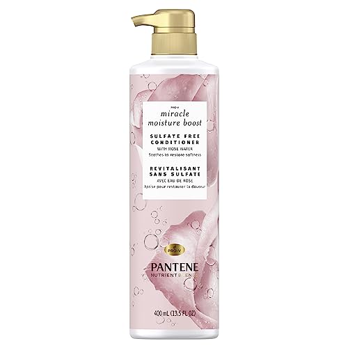 Pantene Conditioner with Rose Water, Sulfate Free, Nutrient Blends Miracle Moisture Boost, 400 mL