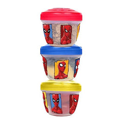 Spider-Man Snack Containers for Kids - BPA Free Plastic - 3 Pack with Twist Off Lids