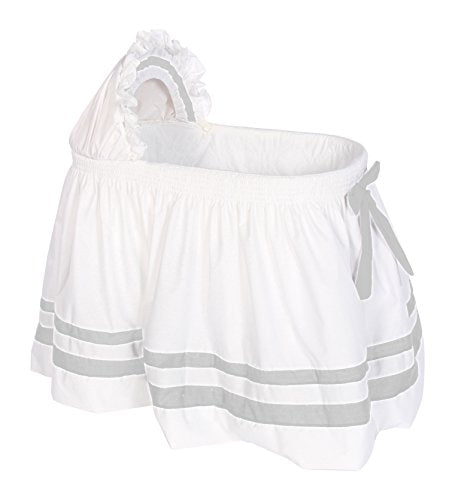 BabyDoll Bedding Modern Hotel Style II Bassinet Skirt, Grey