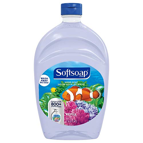 Softsoap Antibacterial Liquid Hand Soap Refill - Aquarium Series - Fresh Scent 1.47 Liters - Moisturizing Hand Wash, Savon a Main, Dermatologically Tested, for Soft Smooth Skin(Packaging May Vary)