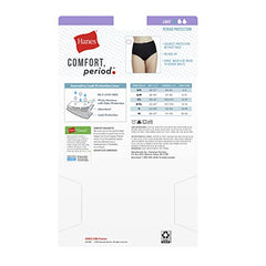 Hanes Women's Fresh & Dry Light and Moderate Period 3-Pack Brief Underwear, Multiple Options Available, Beige,Gray and Black, 8