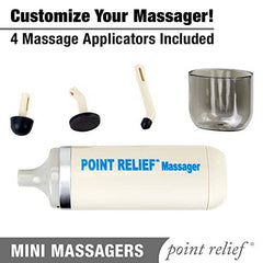 Point-Relief Mini Massager for Handheld Targeted Massage Therapy Relieve Muscle Pain, Tension, and Stress, White (14-1050)