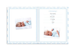 Lil' Peach Chevron Baby Memory Book, Blue