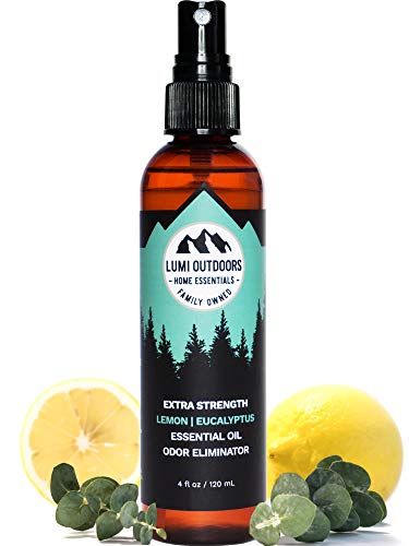 Lumi Outdoors Natural Shoe Deodorizer Spray & Odor Eliminator - Extra Strength Eucalyptus Lemongrass
