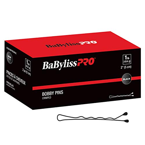 BaBylissPRO 2 Inch Crimped Bobby Pins, 1 Pound Box, Brown