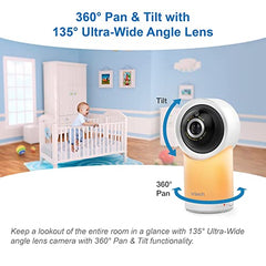 VTech 1080p Smart WiFi Remote Access 360 Degree Pan & Tilt Video Baby Monitor with 7” High Definition 720p Display, Night Light, RM7766HD