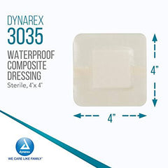 Dynarex Dynaguard Waterproof Composite Dressing, 10 Count/4 x 4 Inch