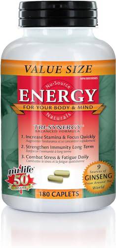 Nu-Life Energy Caplets, 180 Count Bottle