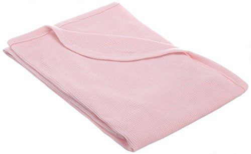 American Baby Company 30" X 40" - Soft 100% Natural Cotton Thermal/Waffle Swaddle Blanket, Pink, Soft Breathable, for Girls