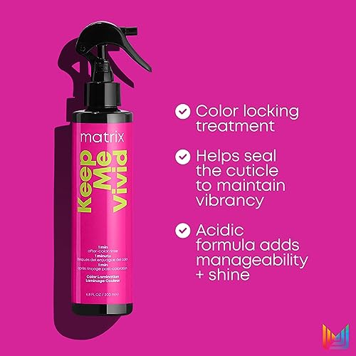 Matrix Color Lamination Spray Keep Me Vivid, Ultra-Nourishing Treatment Prevents Fading, For Semi-Permanent and Color Treated Hair, Leave-In Treatment Spray, 200ml (Packaging May Vary)