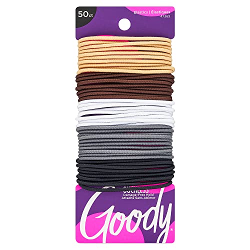 Goody Women's Ouchless 2 mm Elastics, Neutral, 50 Count