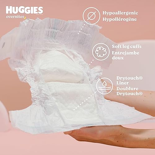Diapers Size 5 - Huggies Overnites Night Time Disposable Diapers, 18ct, Jumbo Pack