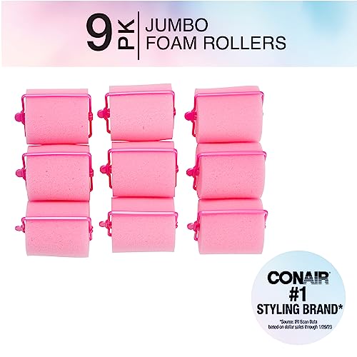Conair 70428C Big Curl Foam Rollers, 9 Count