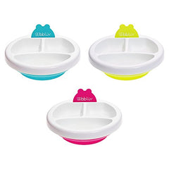 bblüv - Platö - Warming Plate - 3 Compartment, Non-Toxic, BPA Free with Suction Base for Baby Toddler (Lime)