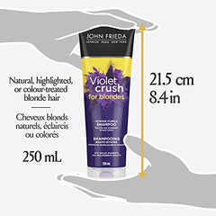 John Frieda Violet Crush Toning Shampoo for Blonde Hair | Intense Purple Shampoo for Brass Repair of Natural and Colour-Treated Blonde Hair | Pack of 2