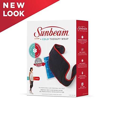 Sunbeam Hot and Cold Therapy Knee Wrap, Black