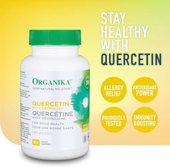 Organika Quercetin with Bromelain- High Availability, Immune System Support, Allergy and Inflammation Support- 60tabs