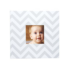 Pearhead Chevron Baby Photo Album, Gray