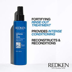 Redken Extreme CAT Anti-Damage Protein Reconstructing Rinse Out Treatment | For Distressed Hair | Strengthens Hair & Adds Shine | With Ceramide