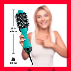 Revlon ‎ ‎RVDR5222FTEA2 One-Step™ Volumizer and Ionic Hair Dryer with Advanced Ionic Technology™, Hot Air Brush, Less Frizz, 3Heat/ 2 Speed Settings, Tea