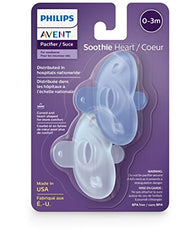 Philips Avent Soothie Heart Pacifier 0-3m, Blue/Light Blue, 4 pack, SCF099/41