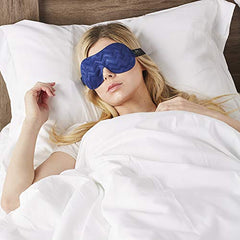 Bucky Chevron Pattern Ultralight & Comfortable Contoured Eye Sleep Mask for Travel & Sleep - Navy Chevron