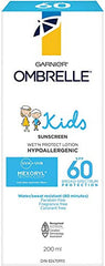 Garnier Ombrelle Kids Sunscreen Lotion, SPF 60, Hypoallergenic, Water & Sweat Resistant, Fragance Fee, 200mL