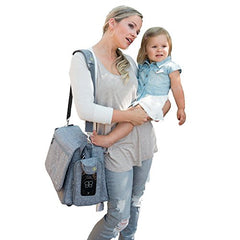 bblüv - Ültra - Large Capacity Diaper Bag, Multi-Function (Heather Gray)