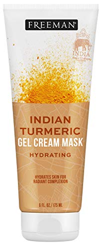 Freeman Exotic Blends Indian Turmeric Gel Cream Facial Mask, Hydrating and Moisturizing, For Radiant Complexion, 1 Count, 6 fl oz/175 mL Tube